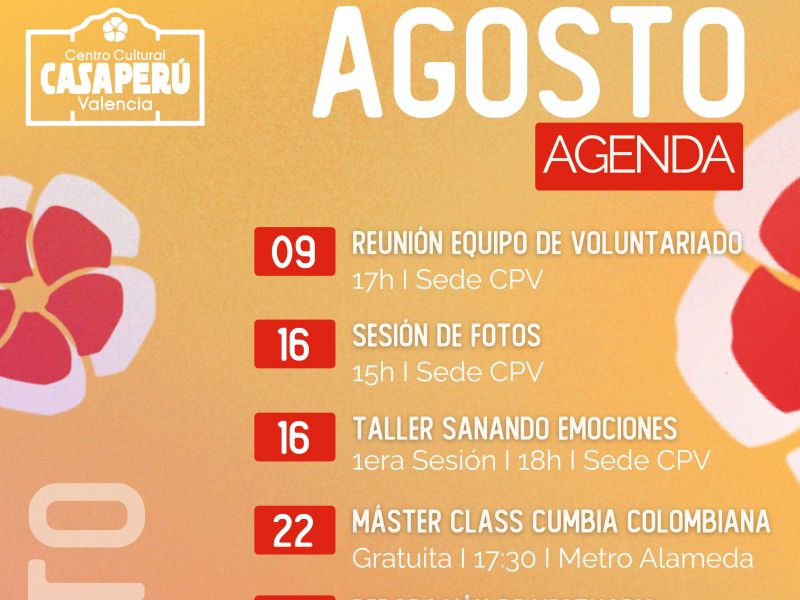 AGENDA AGOSTO 