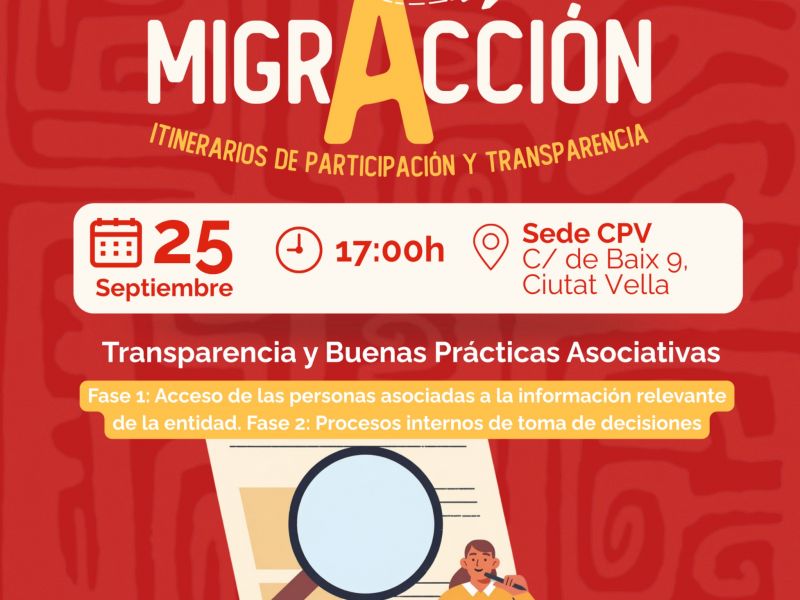 Taller «Transparencia y Buenas Prácticas Asociativas» dentro del proyecto MigrAcción
